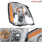 Right Headlight for Cadillac DTS (2008–2011) HID Chrome Housing Clear Lens