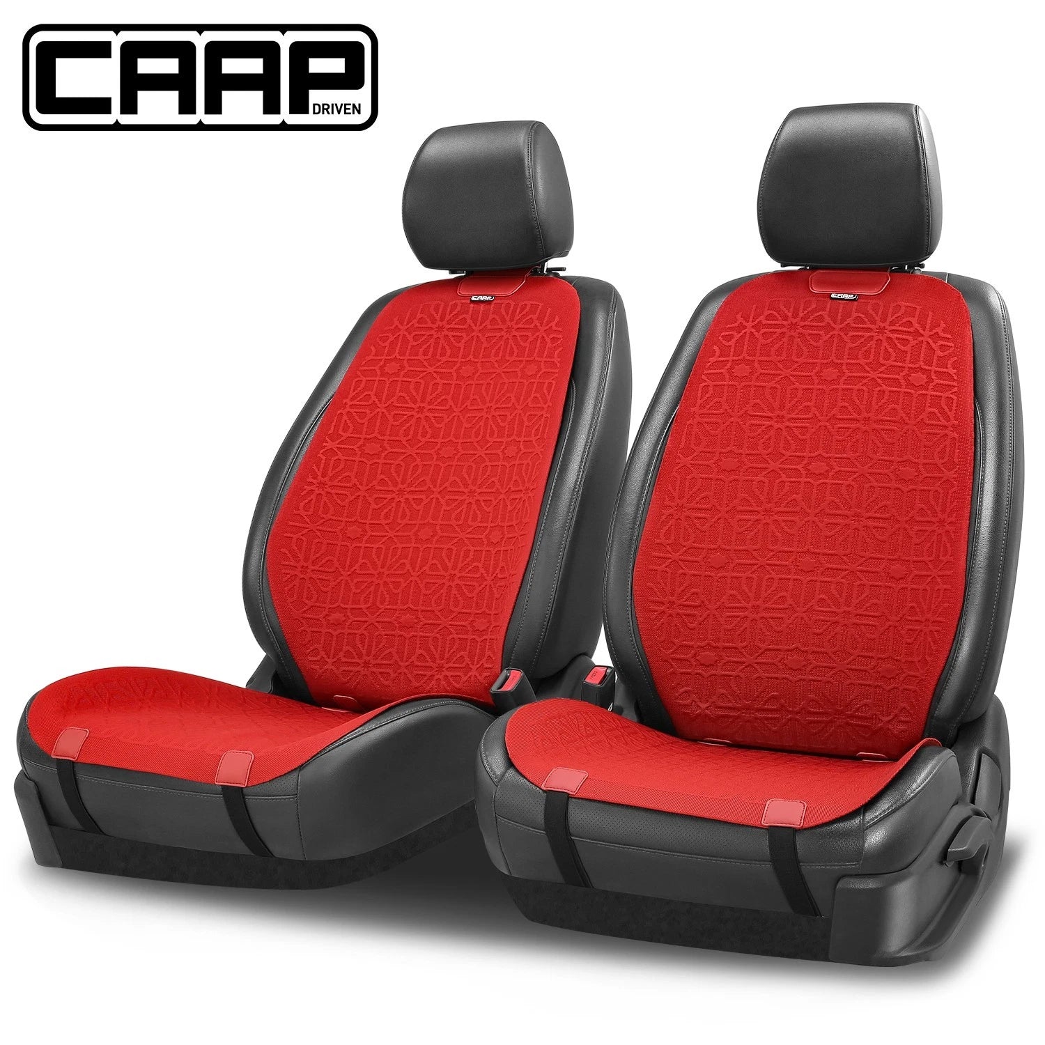 Set of 2 Universal Front Row Seat Covers for Car Truck Red