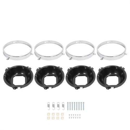Headlight Ring & Headlamp Bucket Set for Chevy Chevelle/Impala (1964–1972)