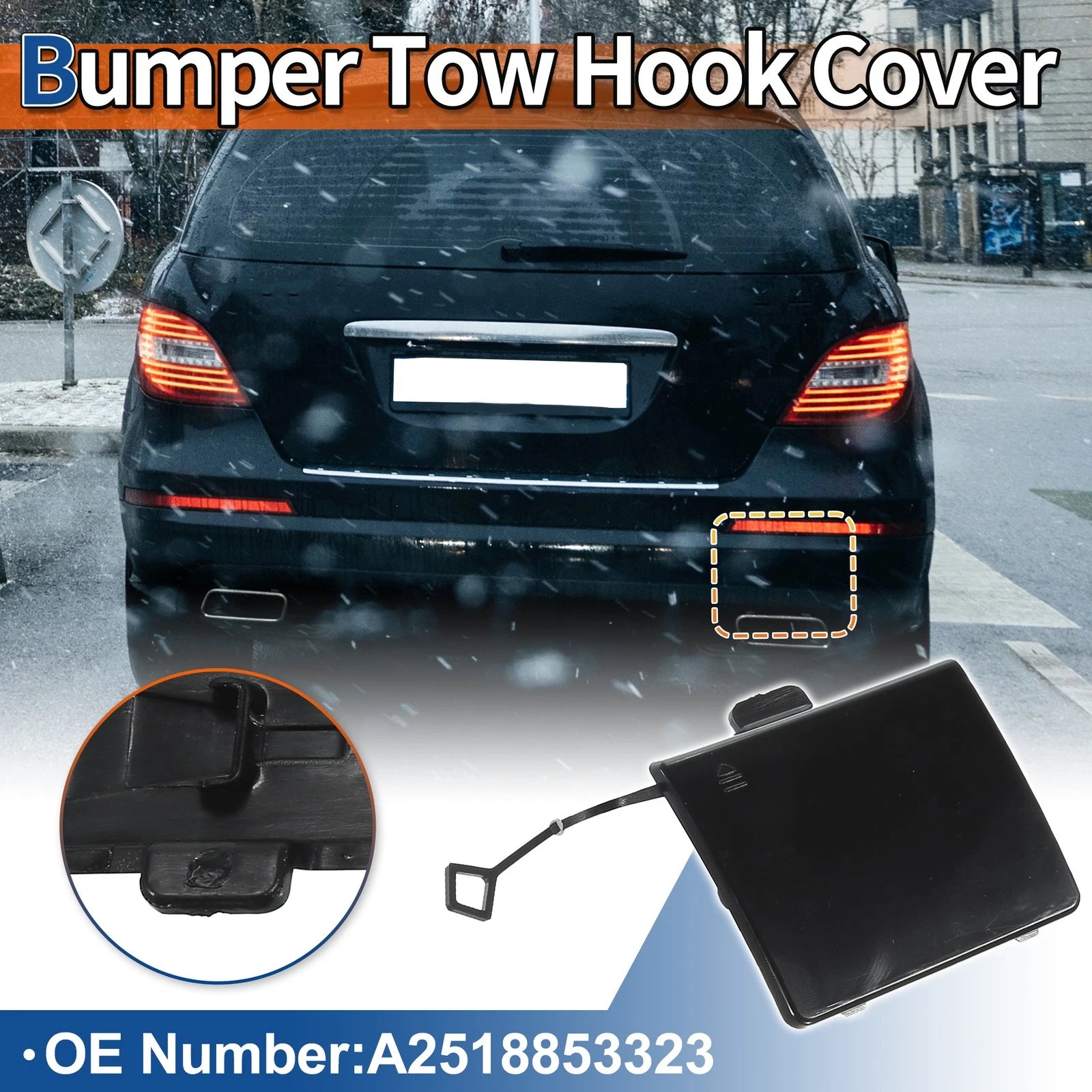 Rear Tow Hook Cover for Mercedes-Benz W251 R350 (2006–2013) No.A2518853323 Black