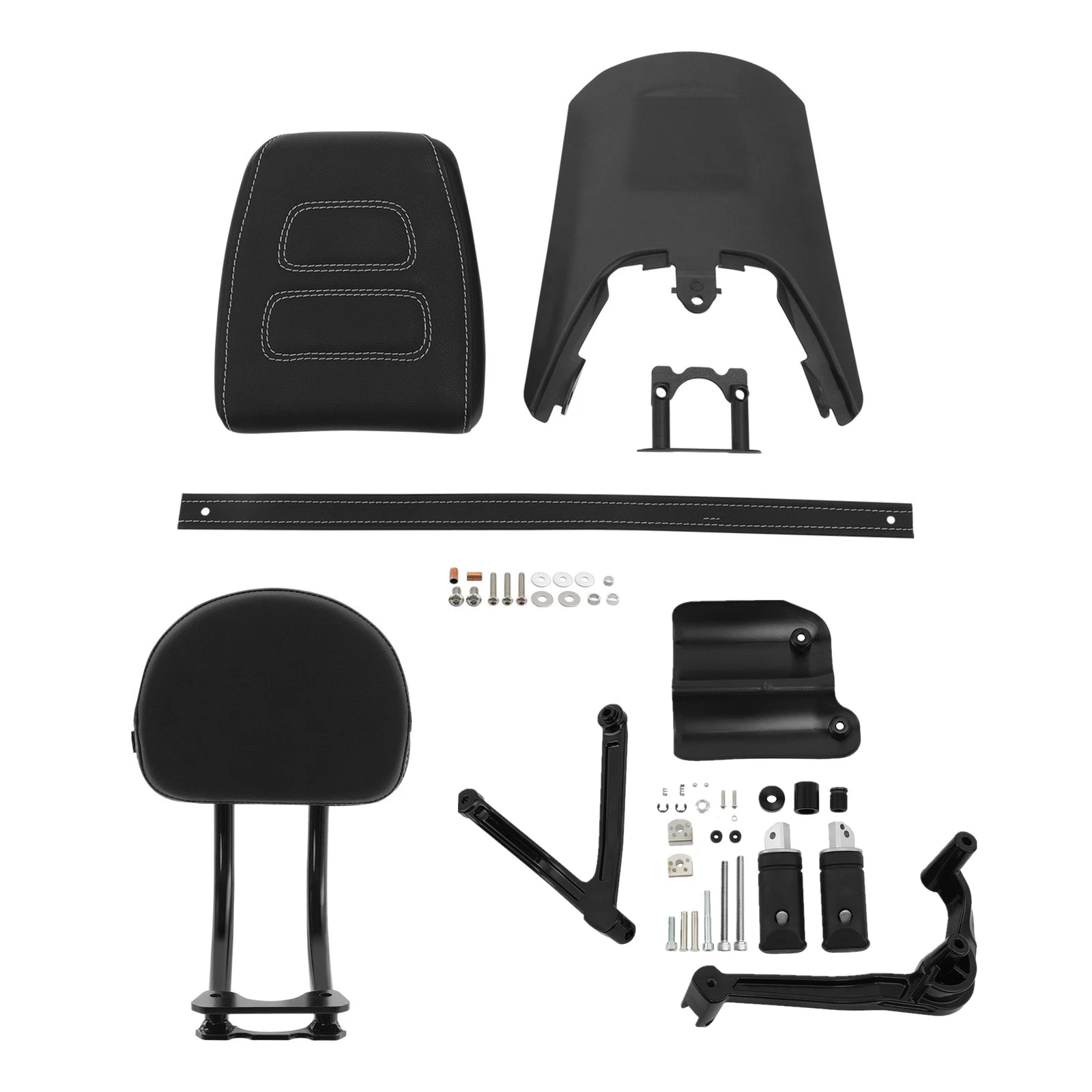 Passenger Seat Backrest Pad Footpegs Bracket for Sportster S (2021–2025) Black