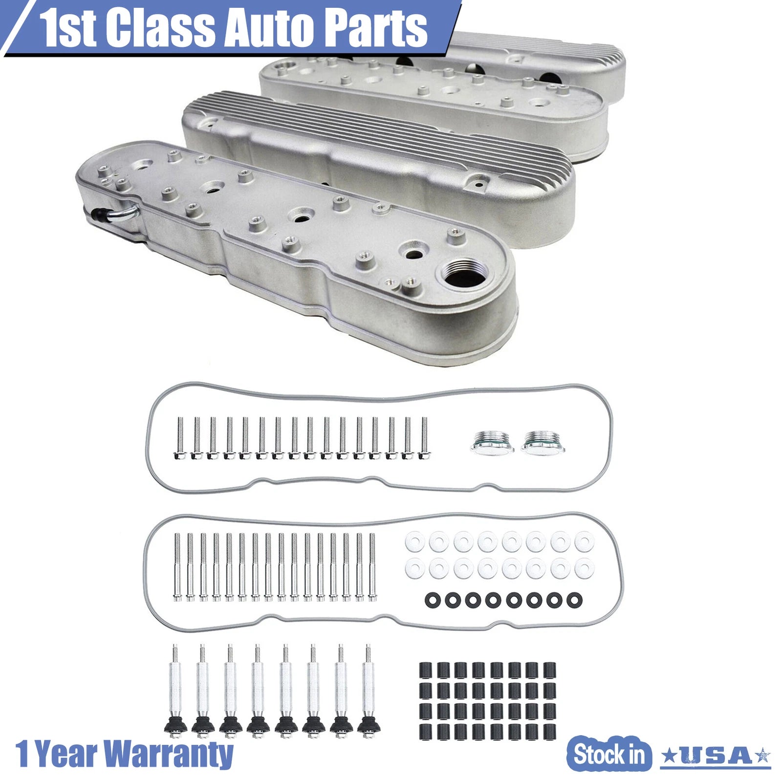 Aluminum Finned Valve Covers for LS1 LS3 LS6 LS7 (5.7 6.0 6.2) JM8082-2P
