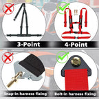 4 Point Harness Racing Seat Belt for CanAm X3, YXZ UTV (2017–2023)