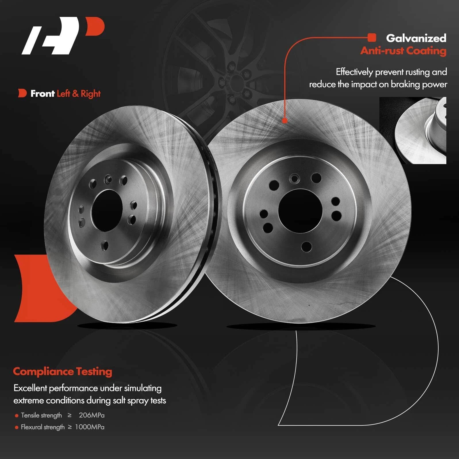 Front Disc Brake Rotor for Mercedes-Benz ML320 ML350 ML550 (2006–2011)