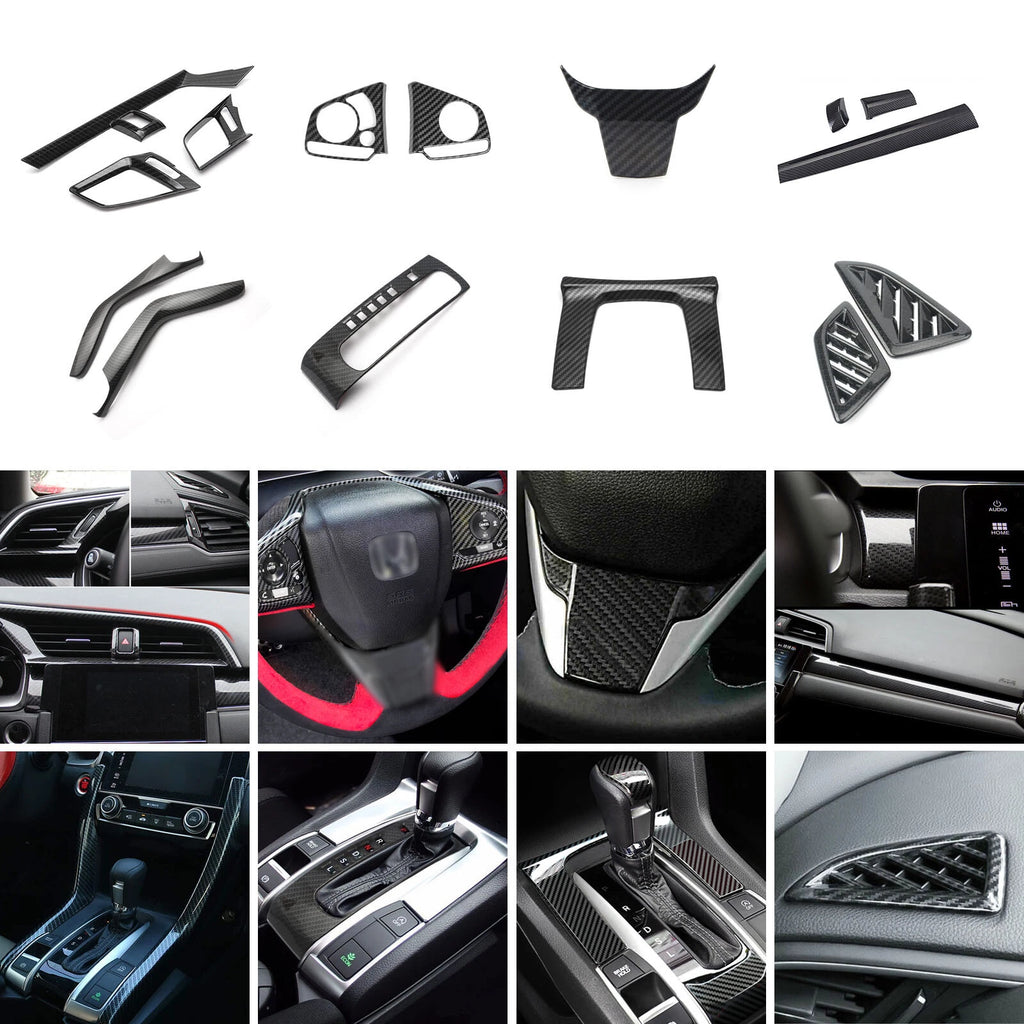 Carbon Fiber Texture Gear Shift Frame for Honda Civic 2016-2021