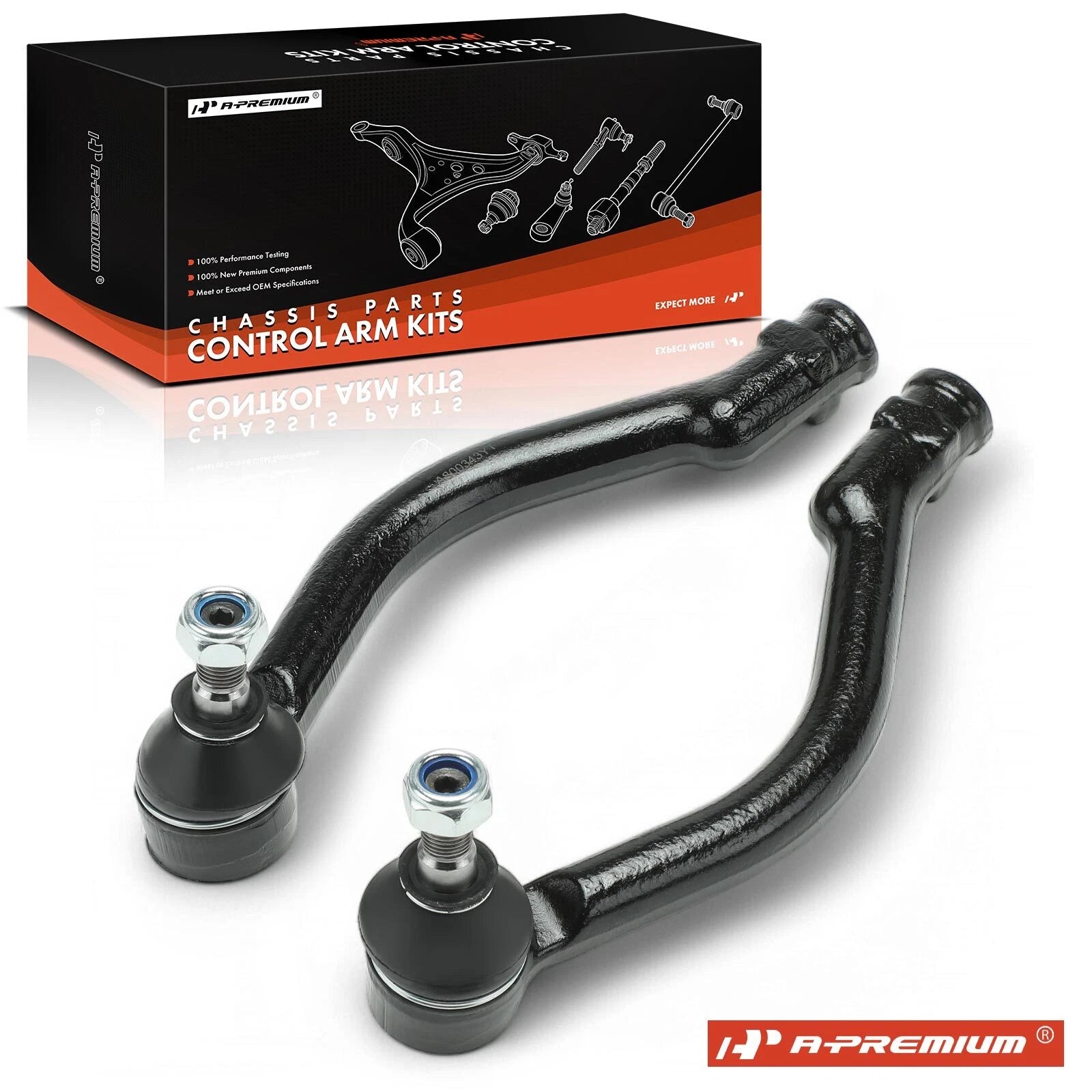 2X Front Outer Side Tie Rod End for Kia Amanti (2007–2009)