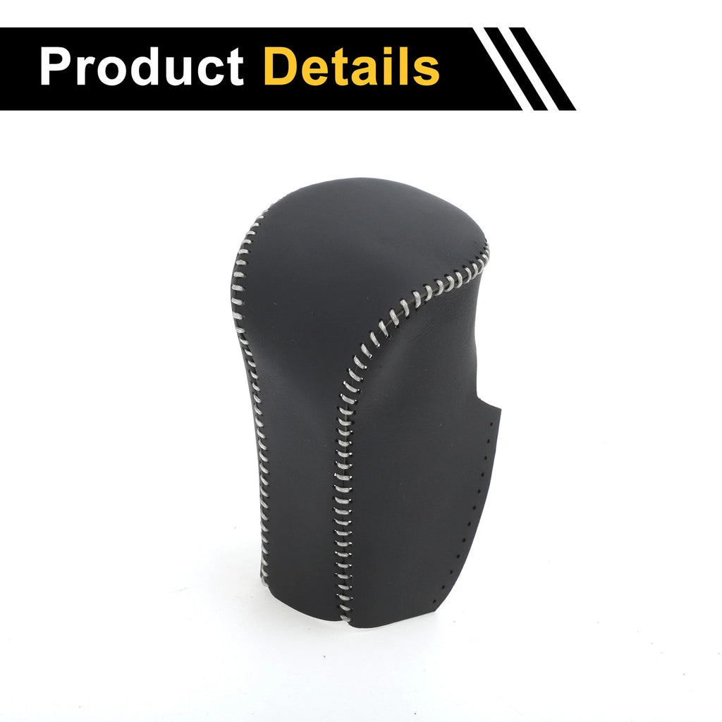 1 Pc Gear Shift Knob Cover for Honda Accord (2008–2012) Black Gray Faux Leather
