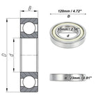 Deep Groove Ball Bearing 6213ZZ for Scooter Skateboard Wheel (65x120x23mm)