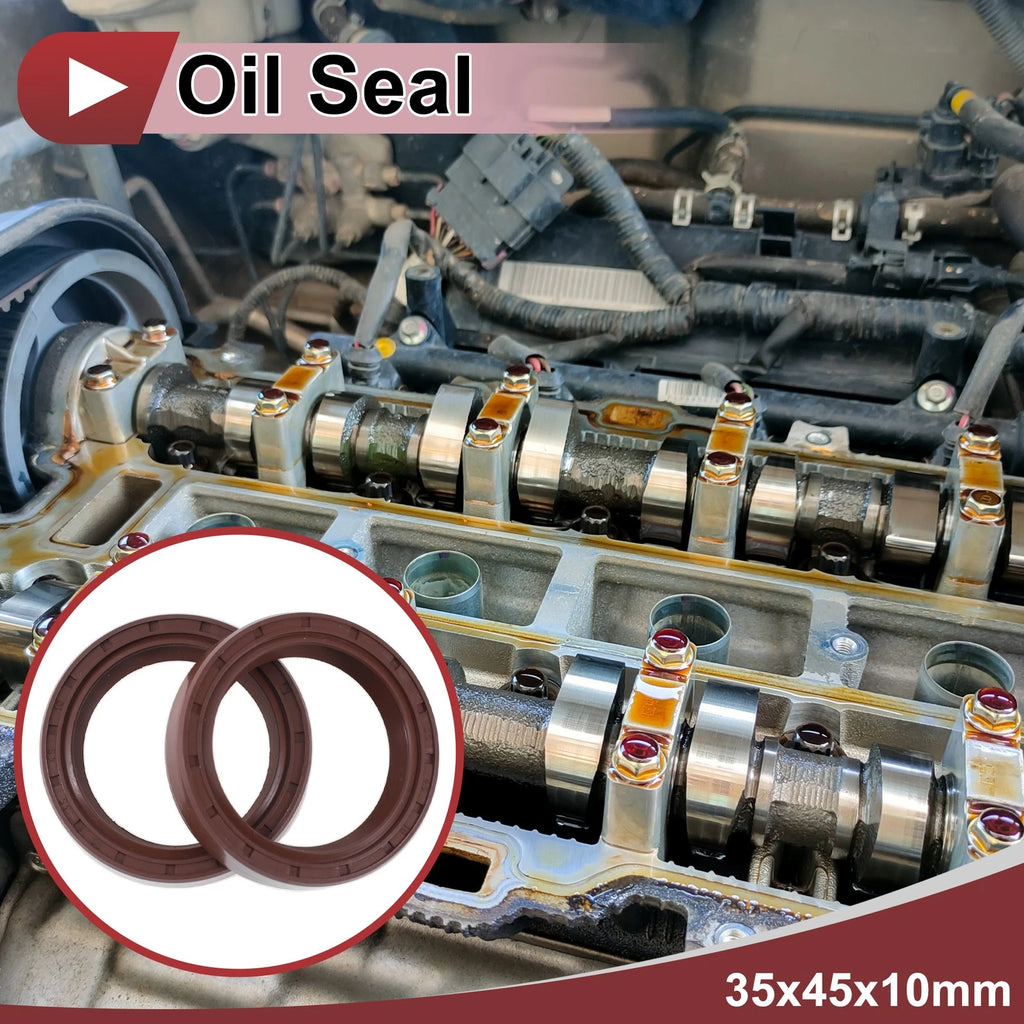 2X Oil Seal Rotary Shaft Seal FKM Rubber 35x45x10mm for Various Models