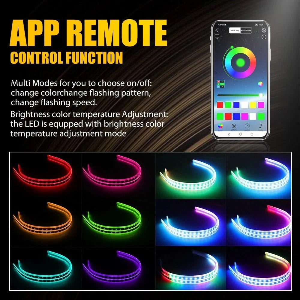 RGB 60CM LED DRL Daytime Running Turn Signal Strip Light for Universal (2010–2023)