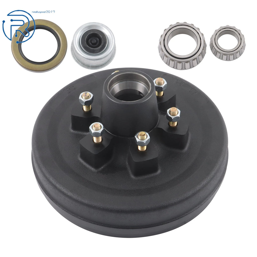 11-Pc Trailer Brake Drum Kit 6 Lug 5.5 Bolt BC 12" X 2" for 5200-6000 Lbs Axle