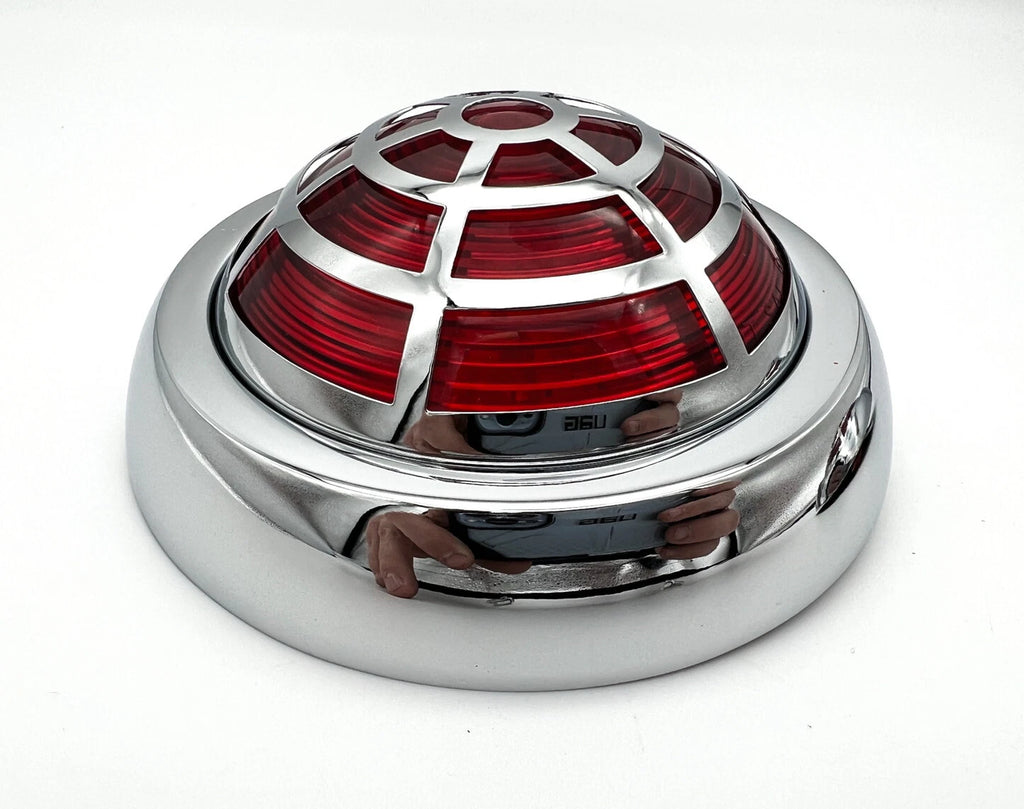 Round Flush Fit LED Tail Lights with Web Style for 1950 Pontiac Spider