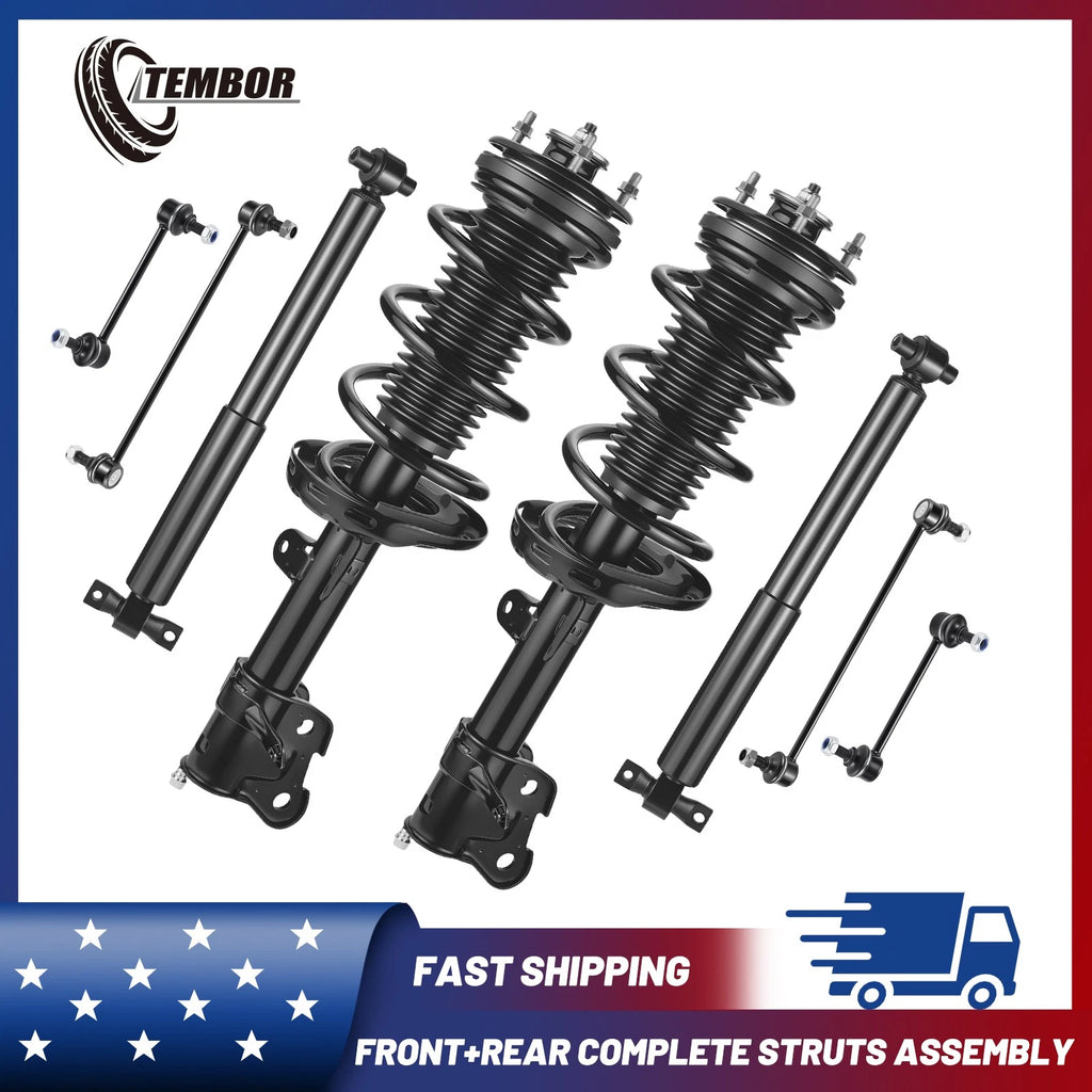 Front Struts and Rear Shocks w/Sway Bar for 2009–2015 Honda Pilot (Lifetime Warranty)