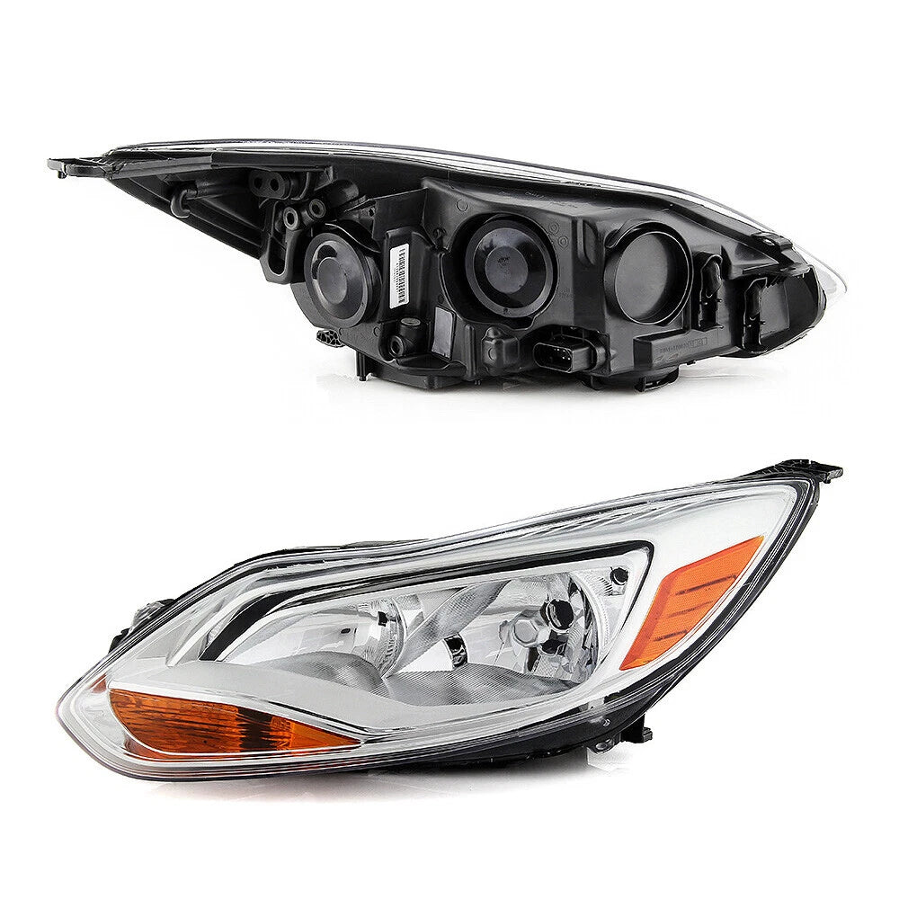 Halogen Headlight Set for Ford Focus (2012–2014) Chrome Driver+Passenger