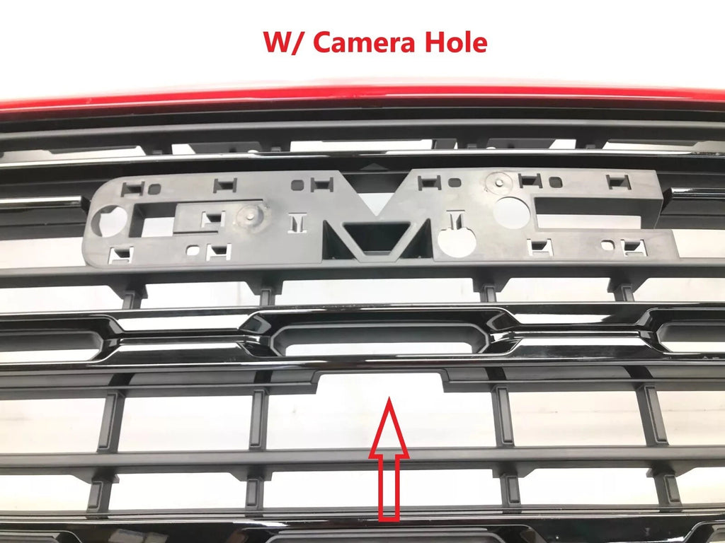 Front Upper Bumper Grille for GMC Sierra 1500 (2022–2024) Volcanic Red MET 37