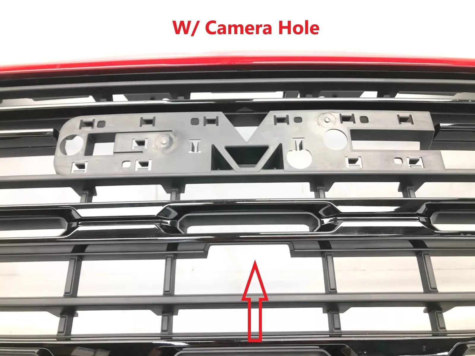 Front Upper Bumper Grille for GMC Sierra 1500 (2022–2024) Volcanic Red MET 37