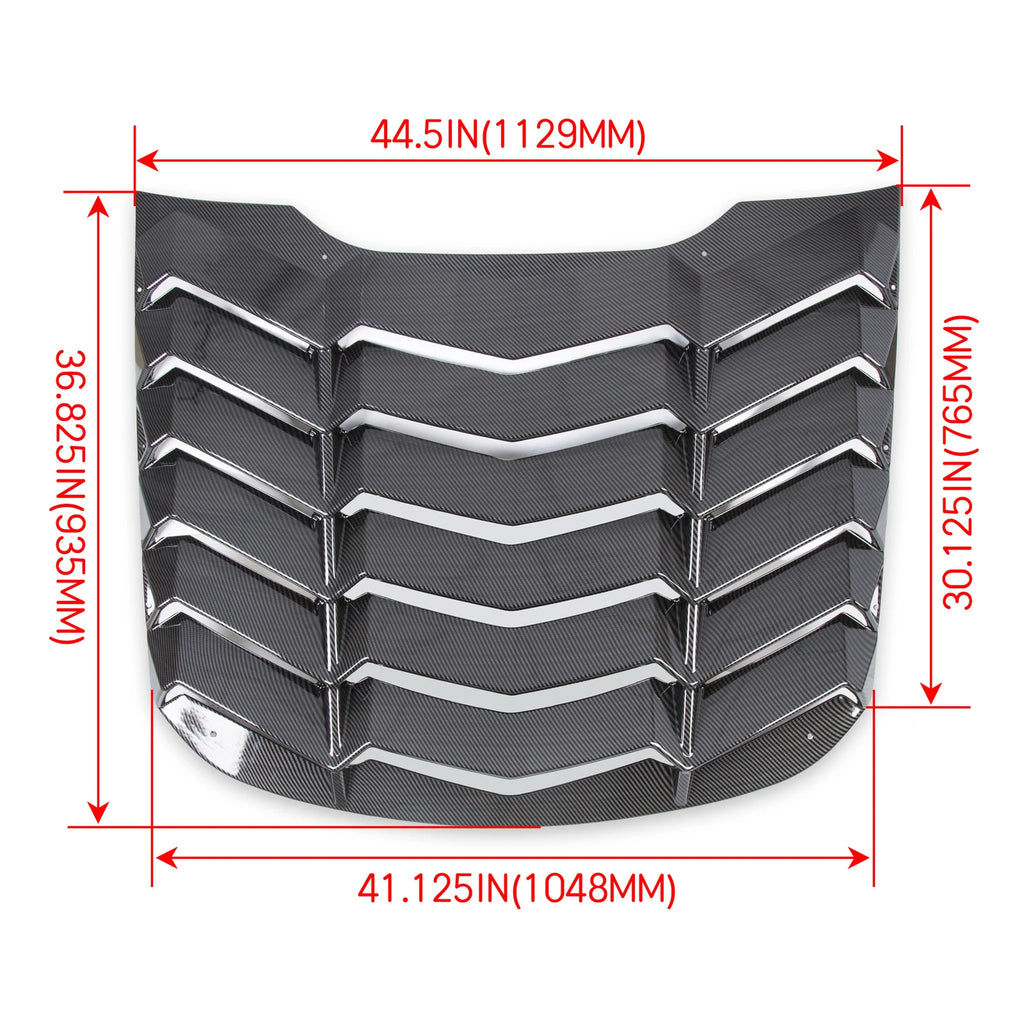Rear Window Louver Cover Sun Shade for Ford Mustang (2015–2023) Carbon Fiber