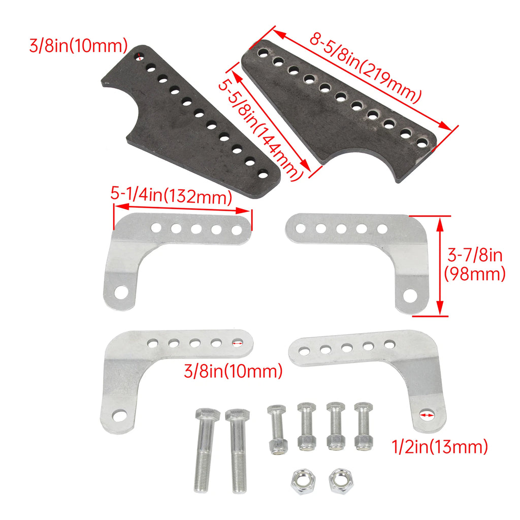 Adjustable Coil Over Shock Mount Kit for 3" Axle Tubes (11 Holes)