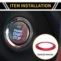 Engine Start Stop Button Switch Knob Cover Ring for Ford F-150 (2016–2021) Red