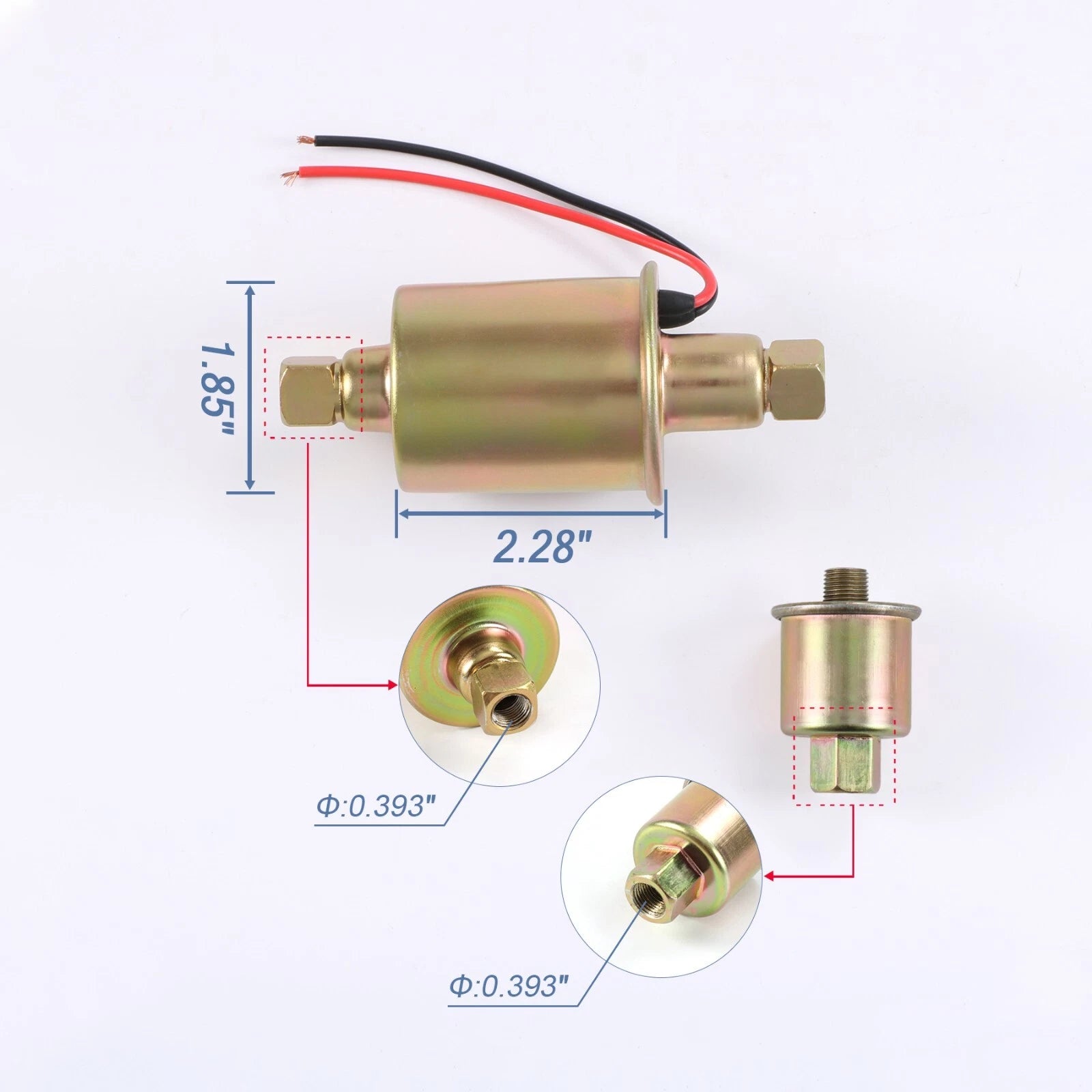 Electric Fuel Pump for Universal 12V Vehicles (Installation Kit Included)