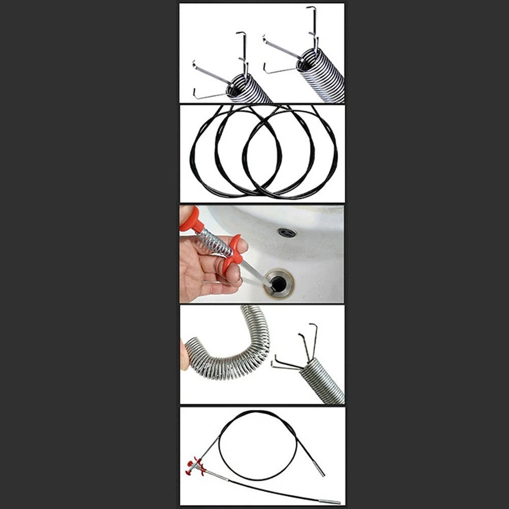 Flexible Drain Snake Tool for Sink and Tub Clog Removal (0.6m, 2.0m)