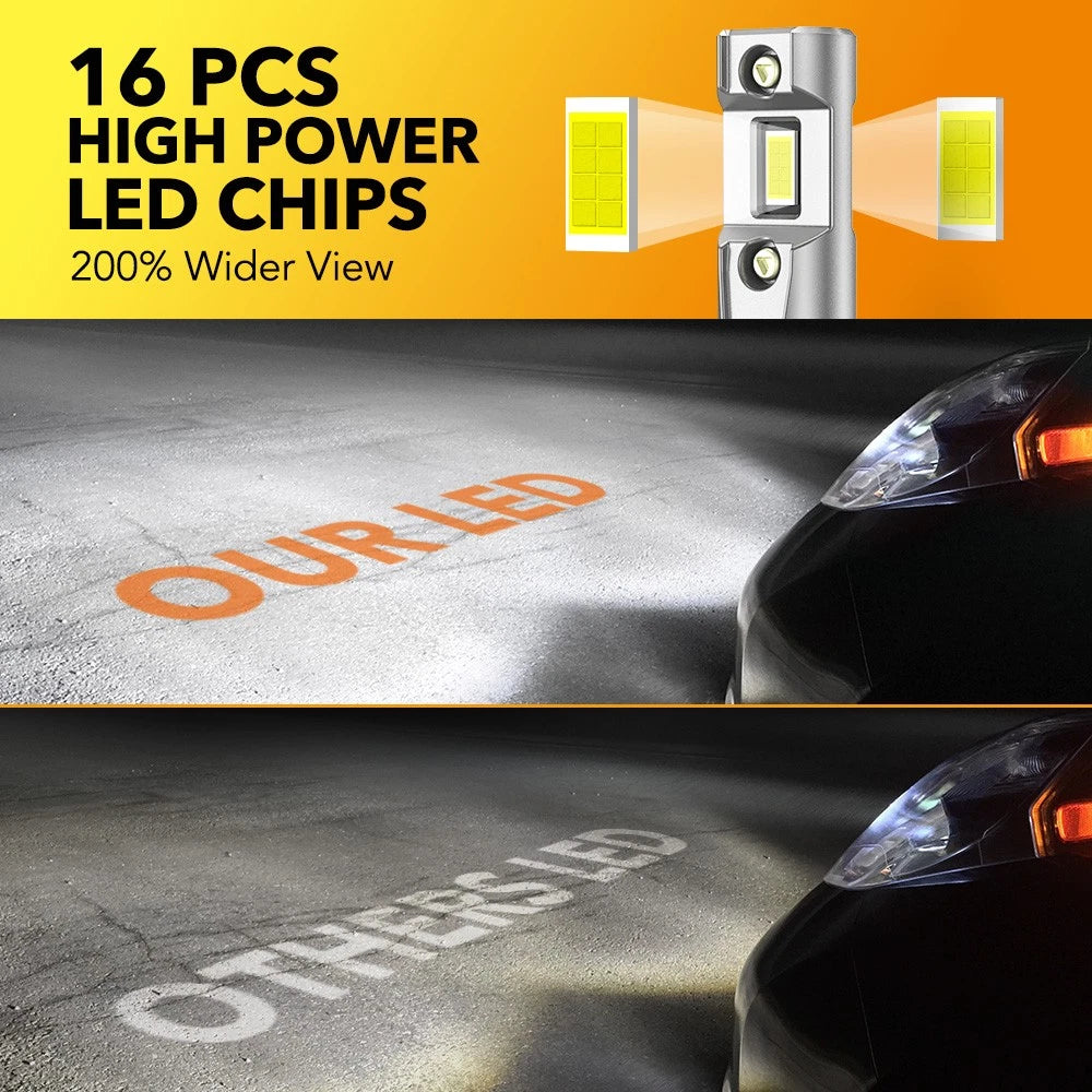 Set of 2 H11 H9 H8 LED Headlight Bulbs for Chevy Impala Malibu (2006–2013)