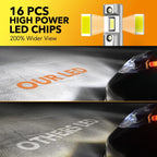 Set of 2 H11 H9 H8 LED Headlight Bulbs for Chevy Impala Malibu (2006–2013)
