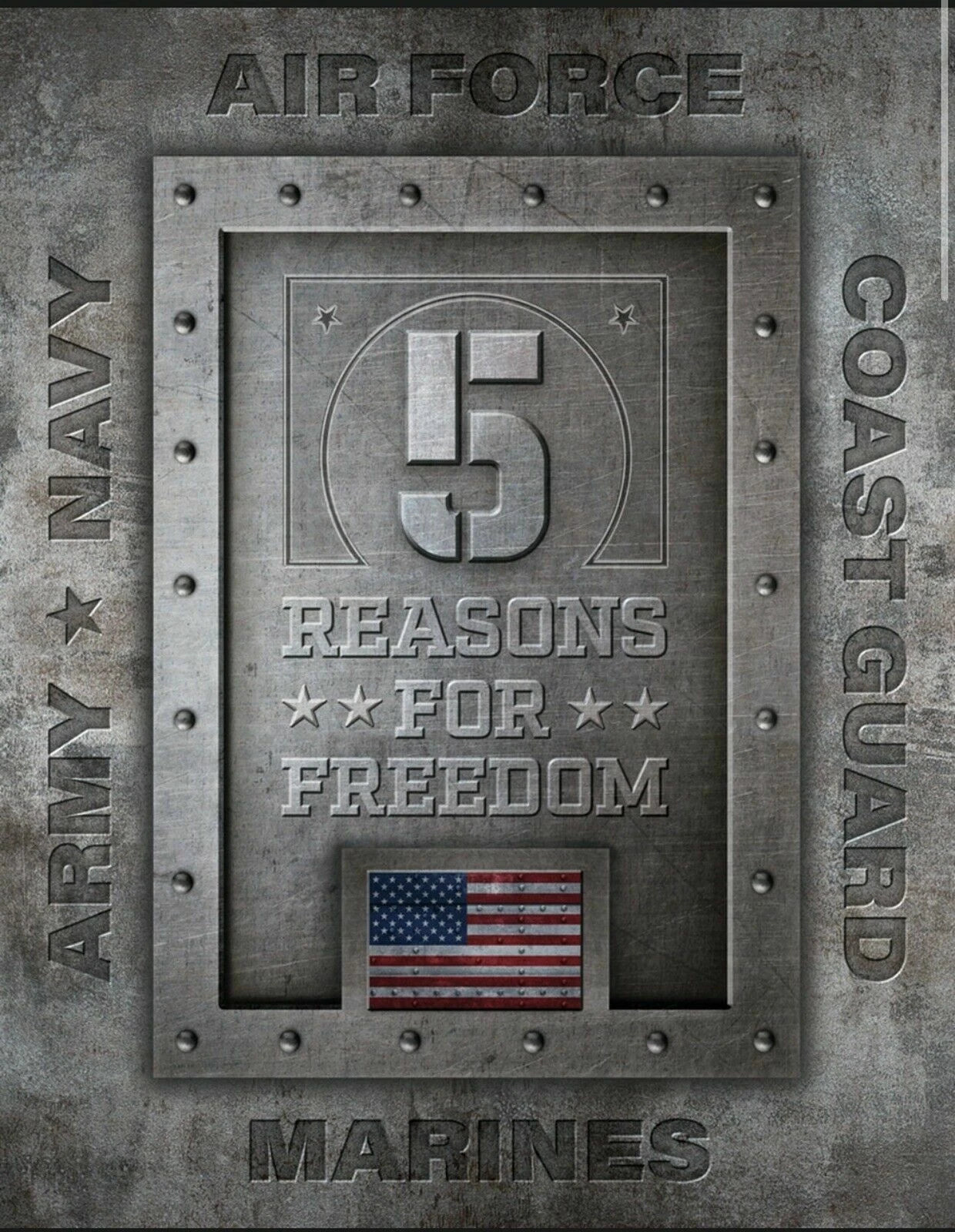 Metal Tin Sign Military USA Pride Wall Decor for Man Cave (#2432)