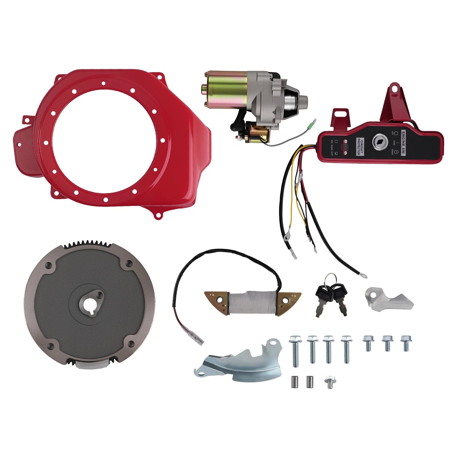 Starter Motor Kit with Ignition Switch for Honda GX160 GX200 (2000–2023)