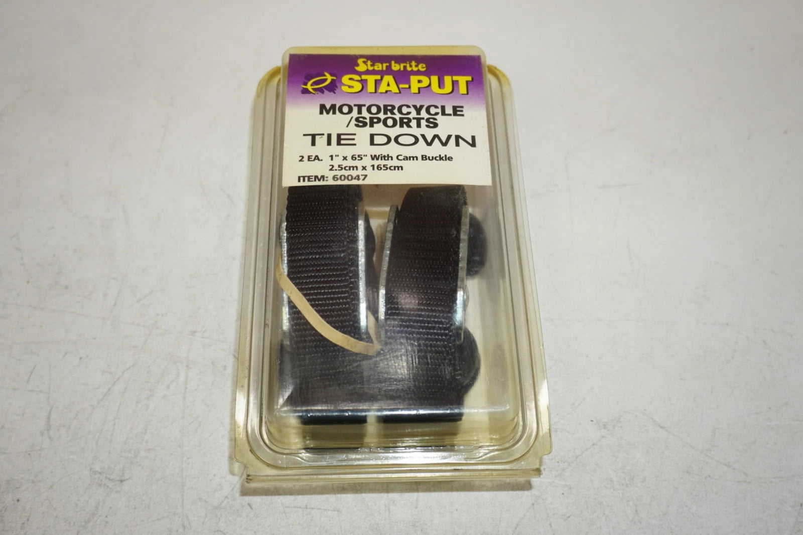 Set of 2 Tie Downs for Motorcycle (1" x 65") - Cam Buckle, Part #60047