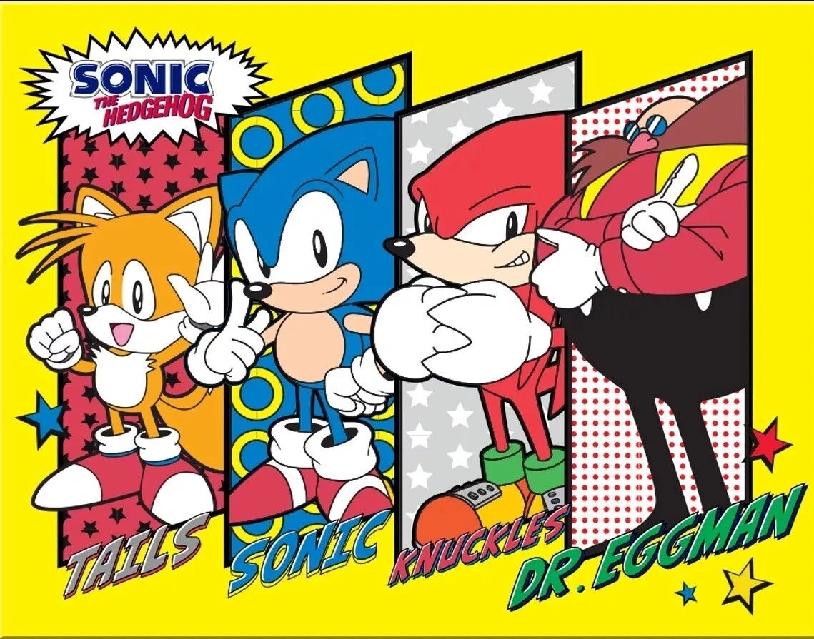 Metal Wall Sign for Sonic The Hedgehog Tails Knuckles Comic Panels
