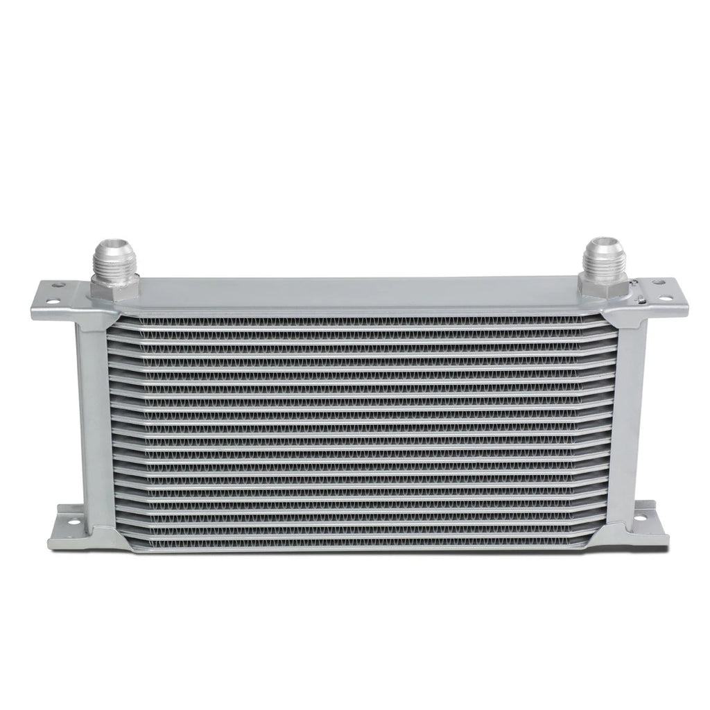 10-AN Oil Cooler for Racing Engine/Transmission (19 Row, Silver Aluminum)