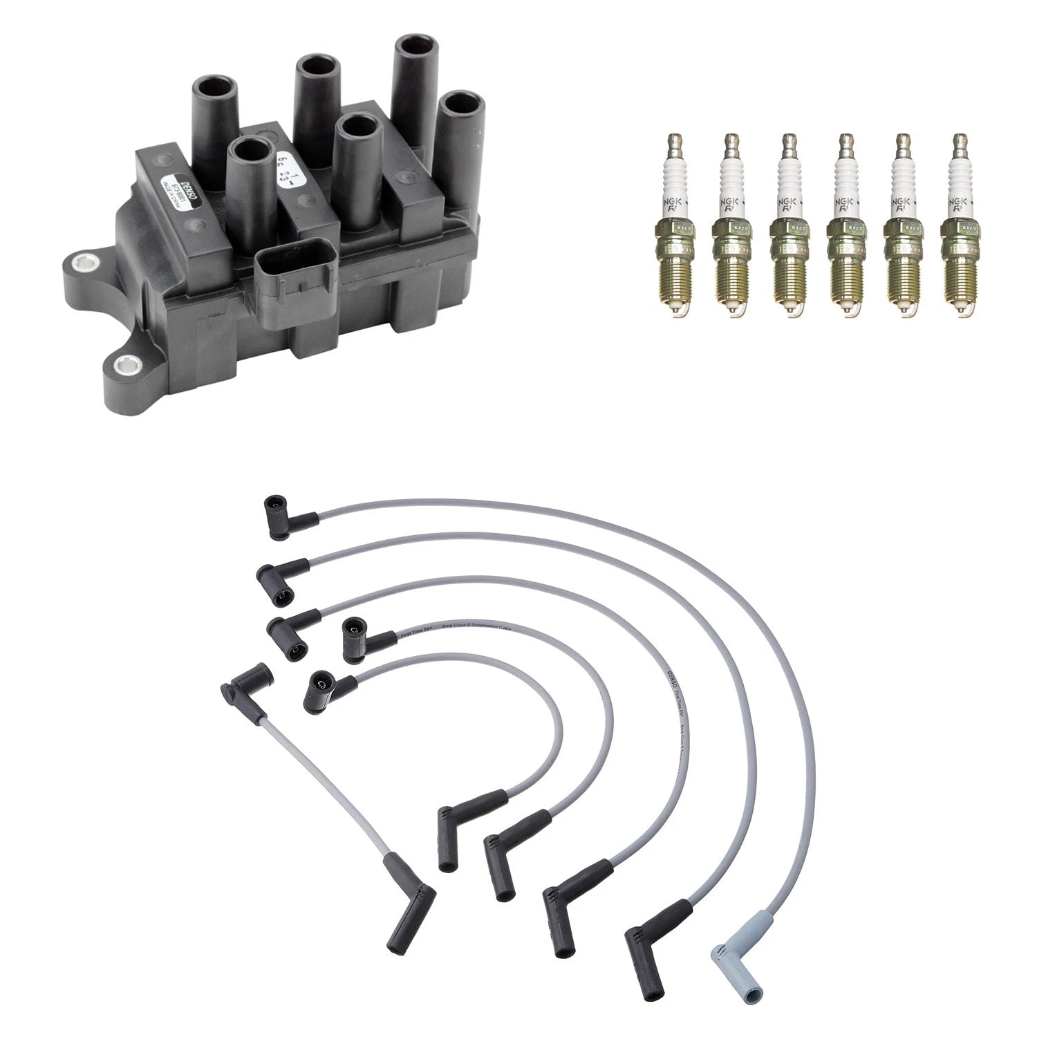 Denso Ignition Coil Wires & 6 NGK Spark Plugs Kit for Sable V6 (1996–1999)