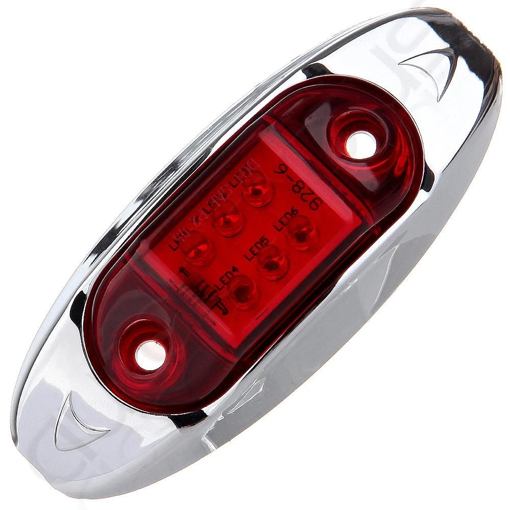 6 Diode Red LED Clearance Light Lens for Pickup Truck Trailer (4'')