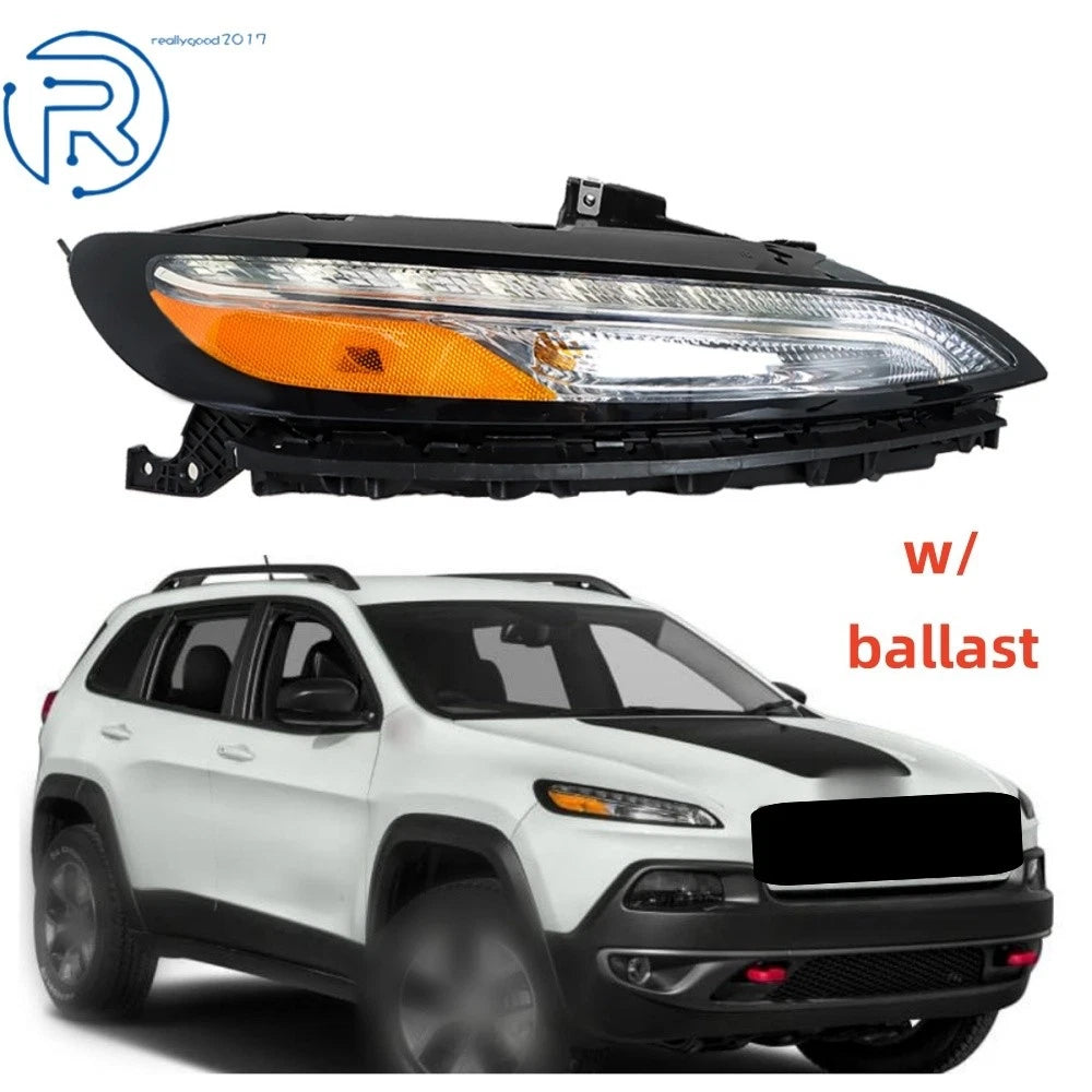 Headlight for Jeep Cherokee (2014–2018) Halogen with LED DRL, Right Side