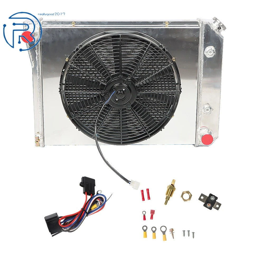 3 Row Aluminum Radiator Shroud Fan for Chevy Nova/El Camino (1968–1987)