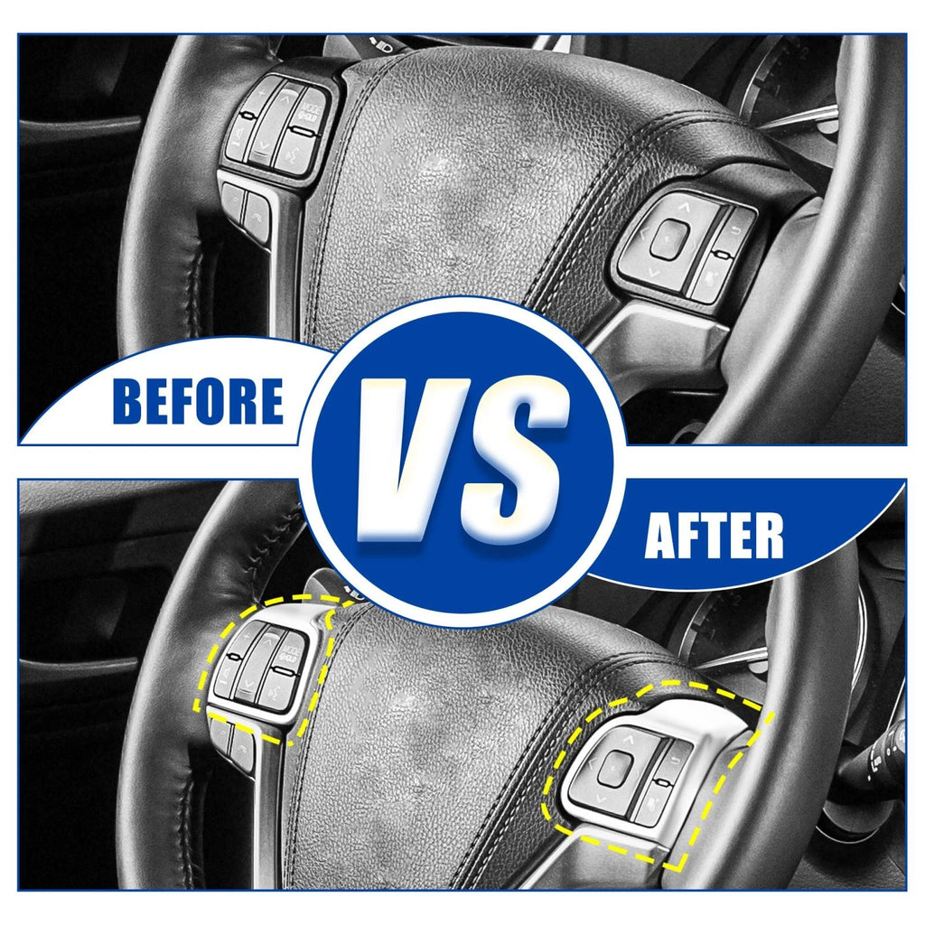 2X Interior Steering Wheel Cover for Toyota Highlander (2015–2019) Silver Tone