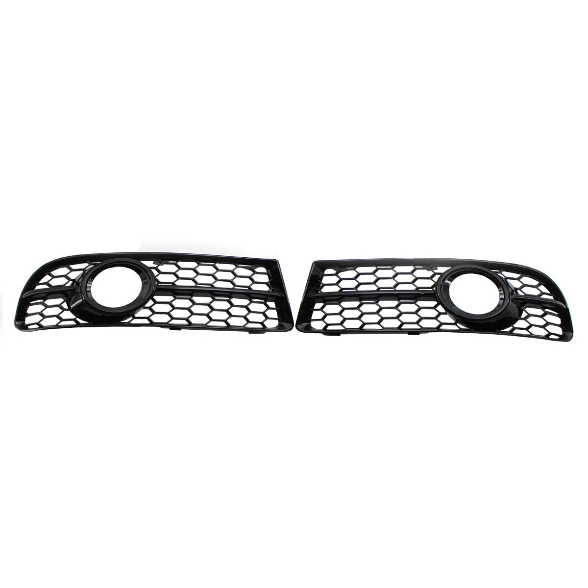 2X Honeycomb Lower Fog Light Grille for Audi A4 B7 S-Line S4 (2005–2008) Gloss Black