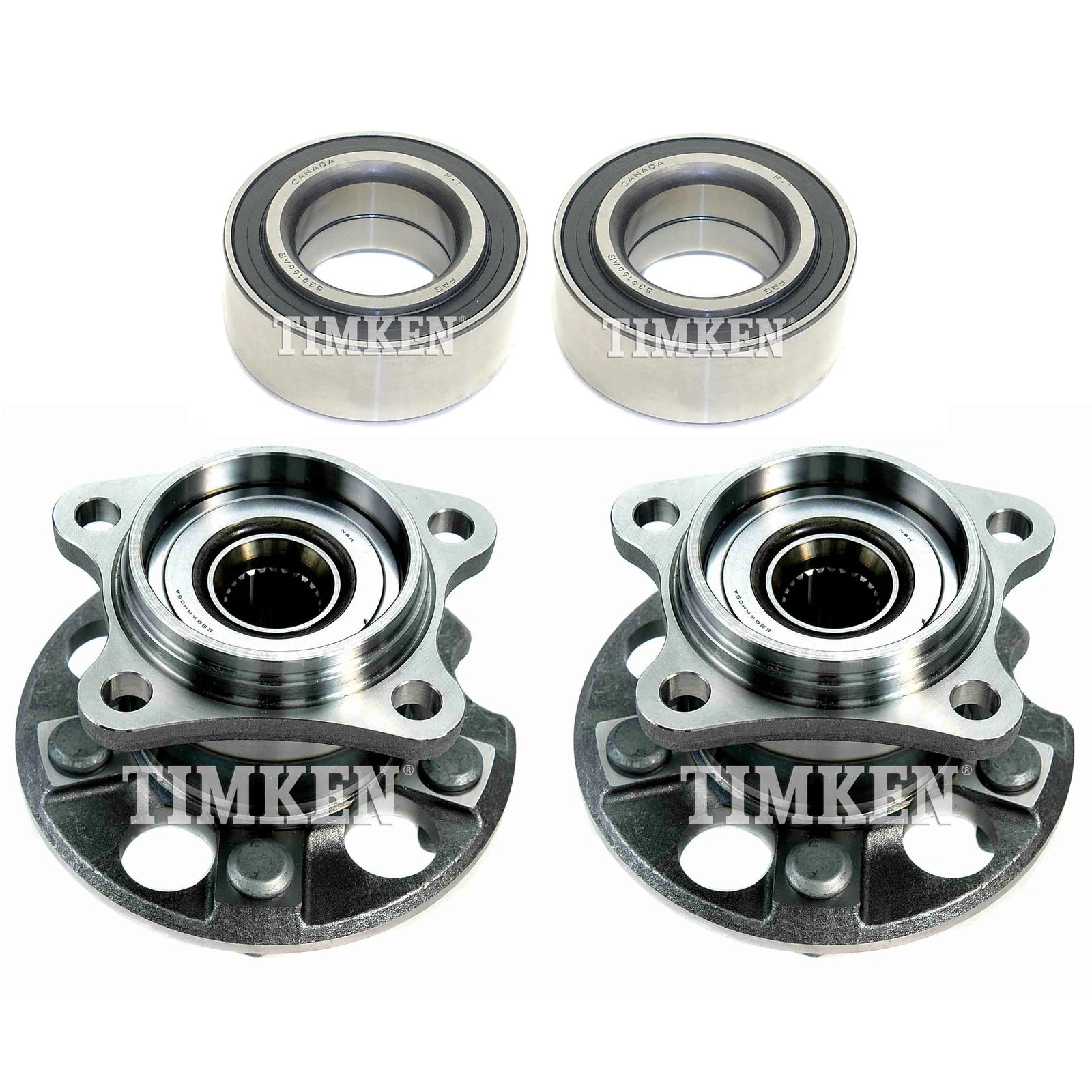 Front & Rear Wheel Bearings Hubs Kit for RX330 RX350 Highlander Venza (2004–2015)