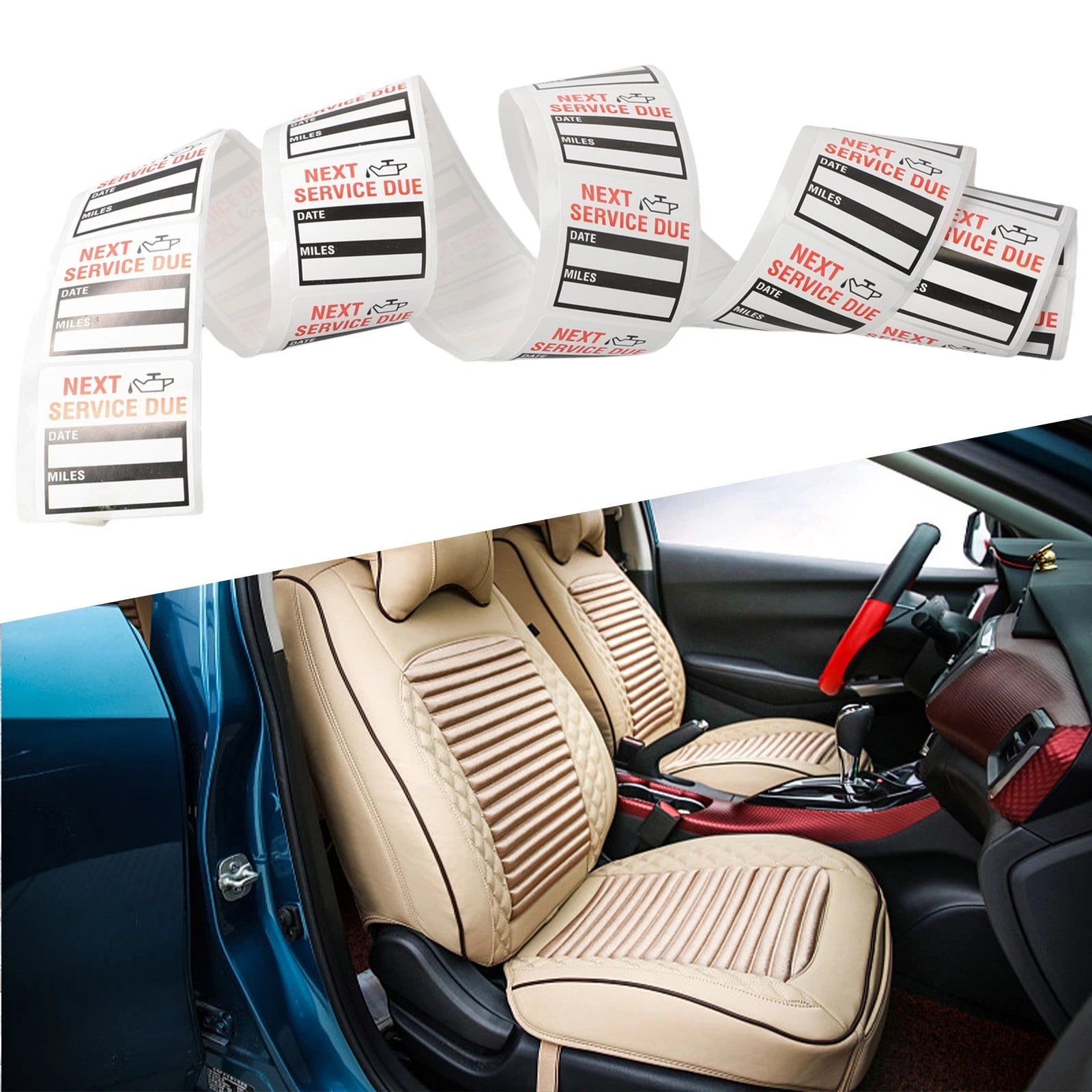 100pcs Oil Change Service Reminder Stickers for Various Vehicles