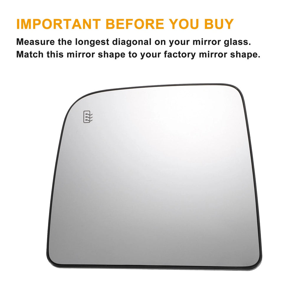 Left Upper White Heated Mirror Glass for Nissan Titan (2004–2015)