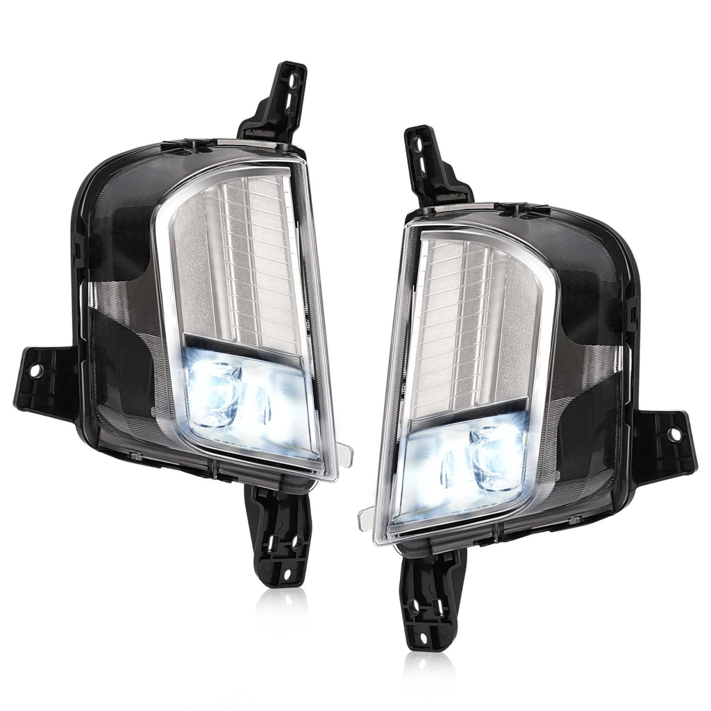 2X Clear LED Front Bumper Fog Lights for Ford Edge (2019-2024)