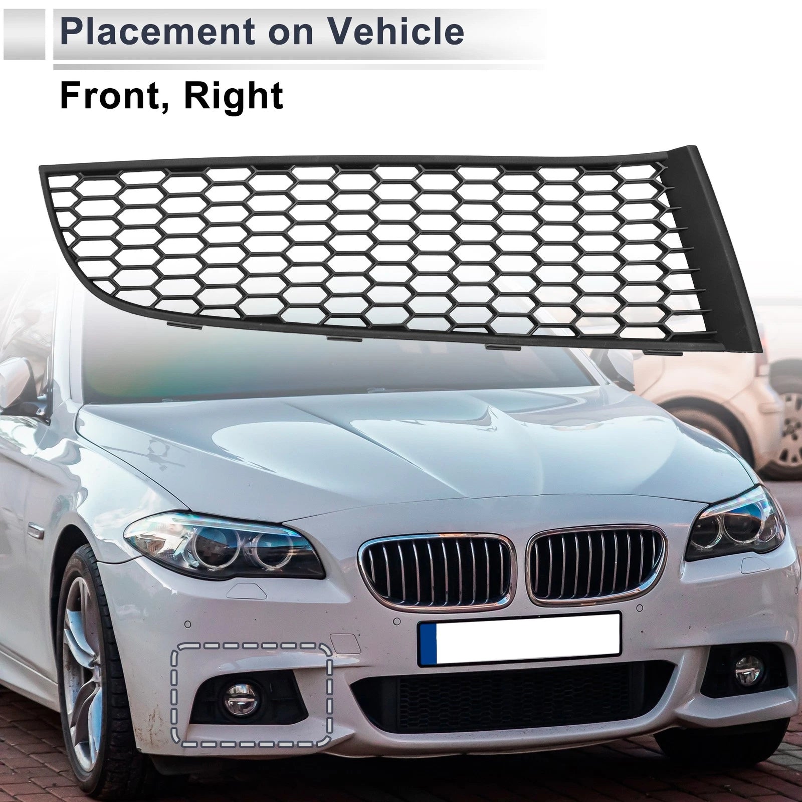 1pc Fog Light Grill for BMW 740i (2011–2015) No. 51117903674 Black