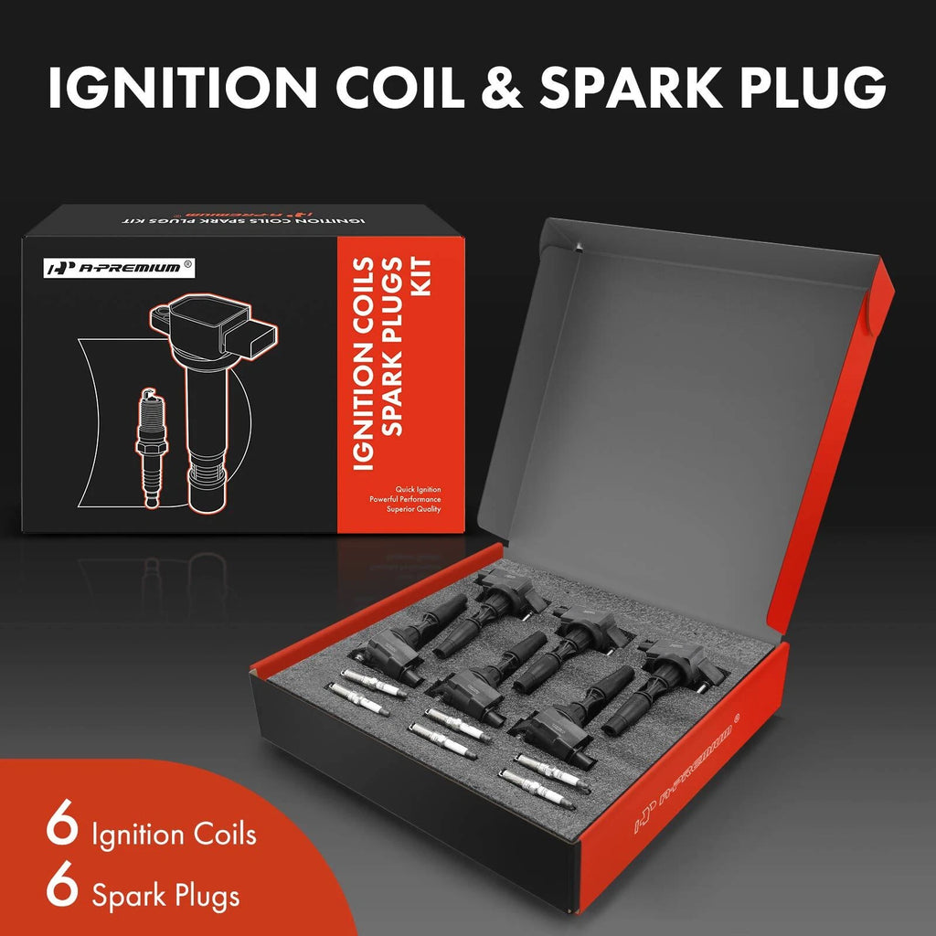Set of 6 Ignition Coils & Iridium Spark Plugs for GMC Acadia (2017–2020)