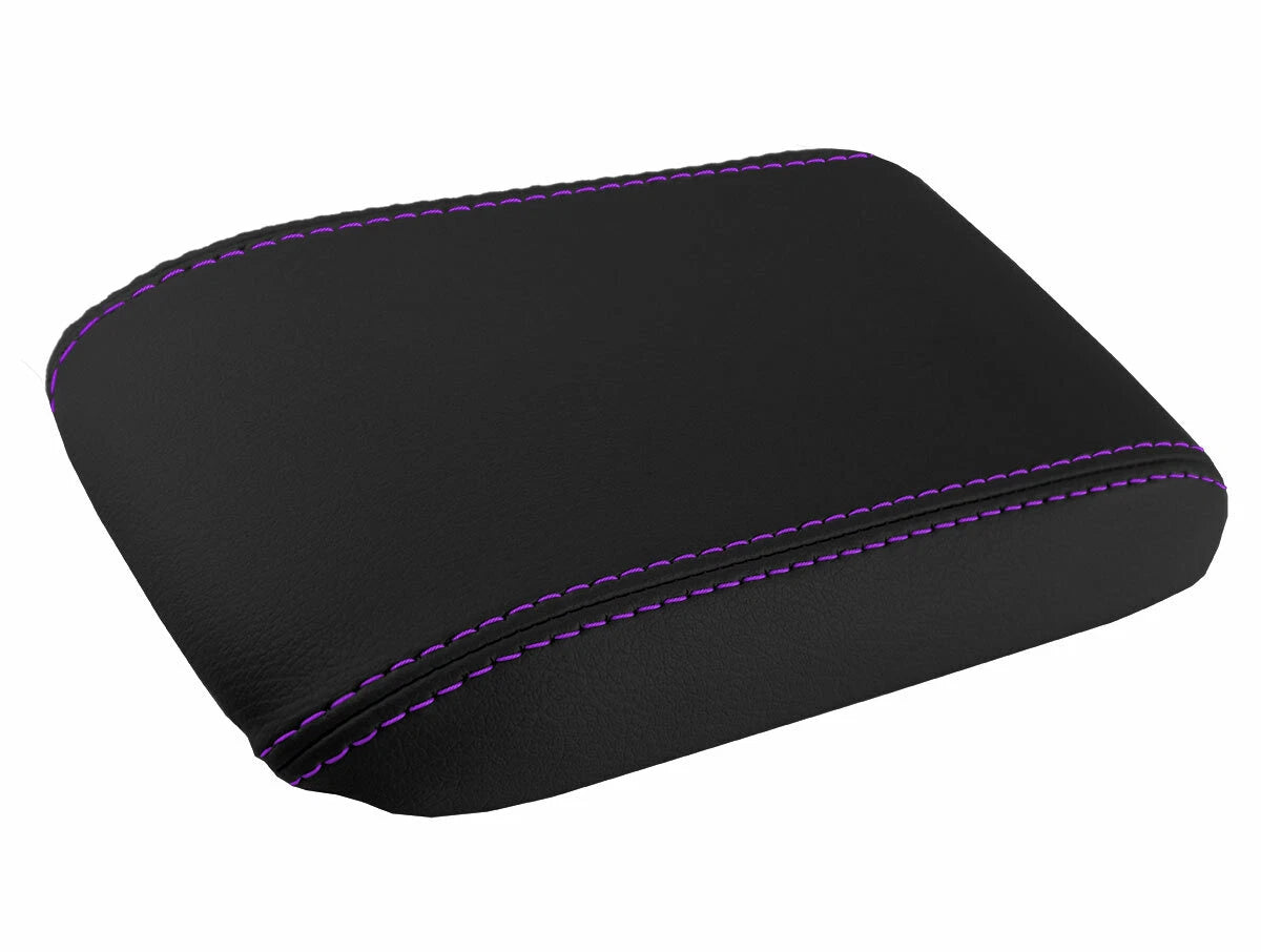 Leather Console Lid Armrest Cover for Honda Prelude (1997–2001) Purple Stitch