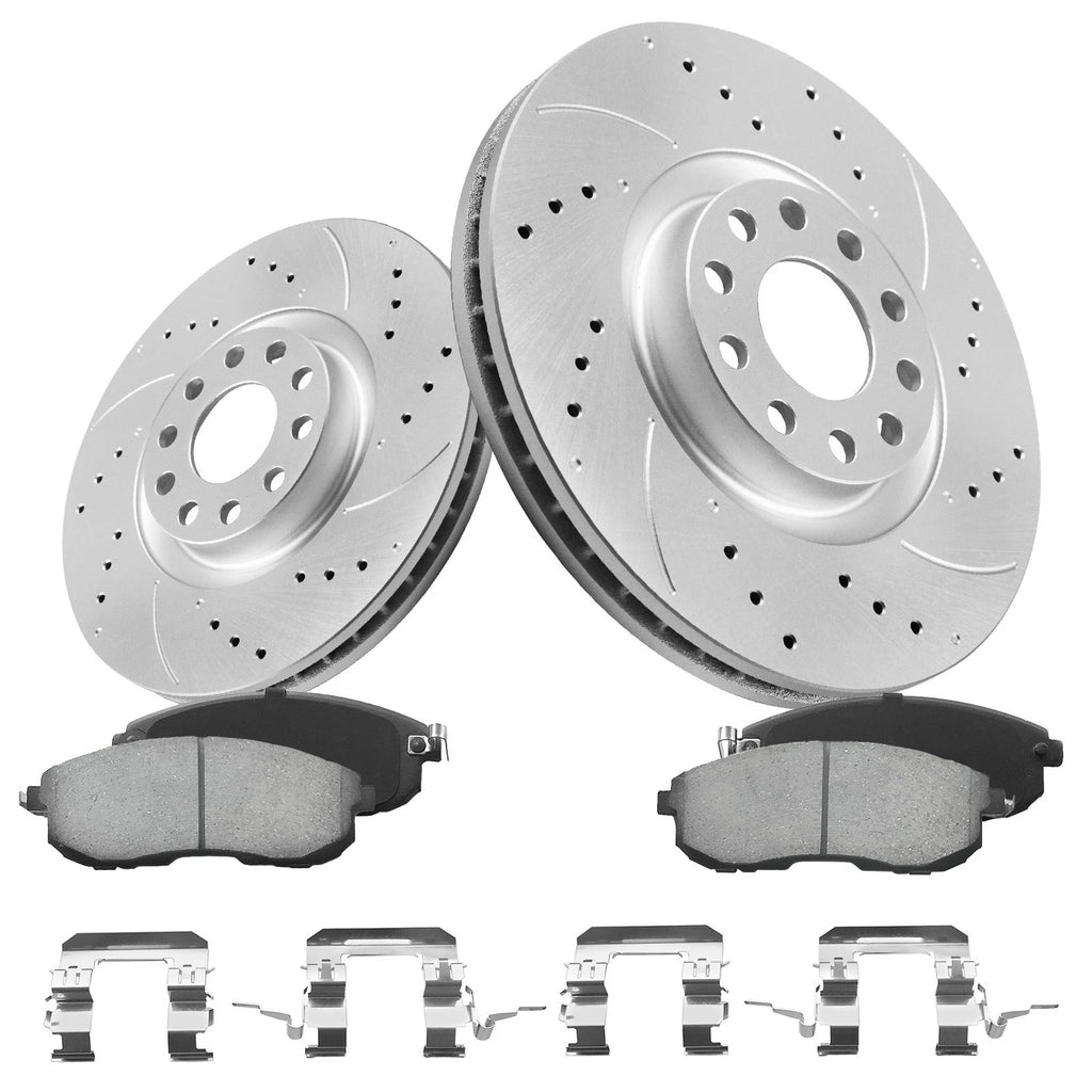Front Disc Rotors + Ceramic Brake Pads for Nissan Sentra (2007–2012)