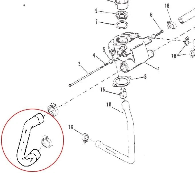 Coolant Hose for Mercruiser 7.4-8.2L (32-897181, 46828, 897181, 18-70934)