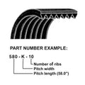 Micro-Rib V-Belt A-655K10-AI for