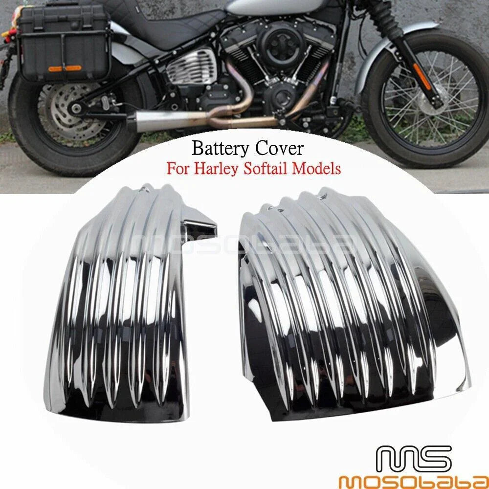 Ribbed Battery Covers for Harley Low Rider ST Softail FXLRST FXBB 114 FXBBS FXST (2022-2023)