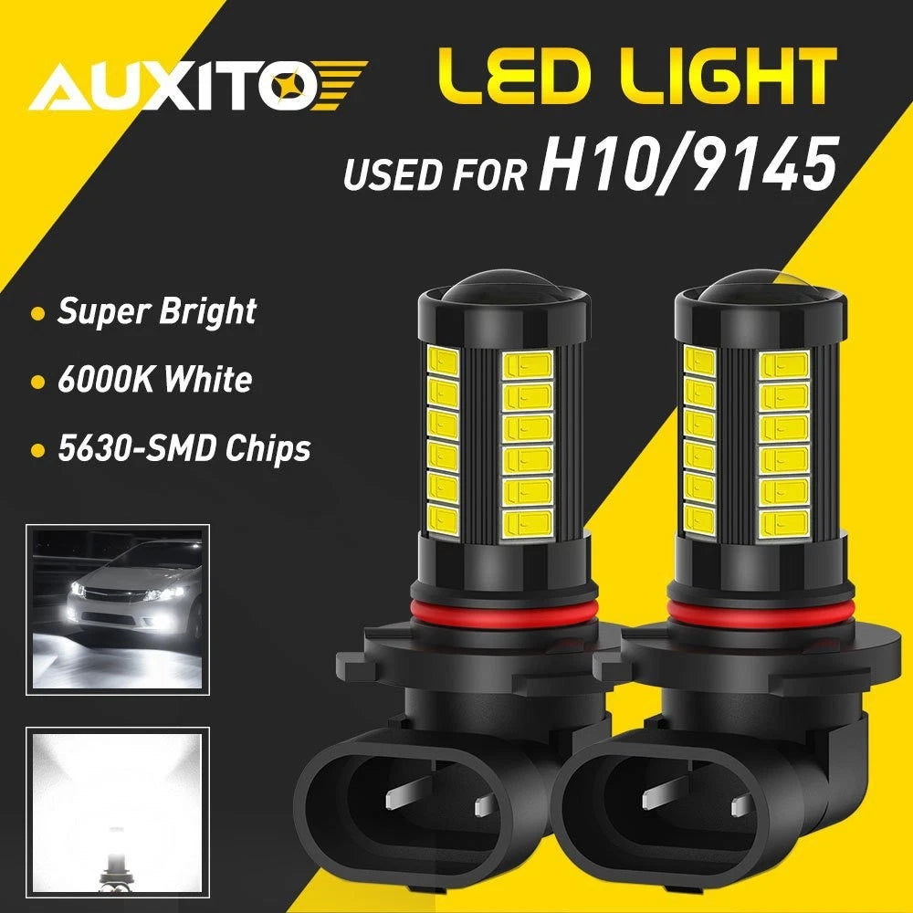H10 9145 9040 LED Fog Light Bulbs for Universal Vehicles (6500K)